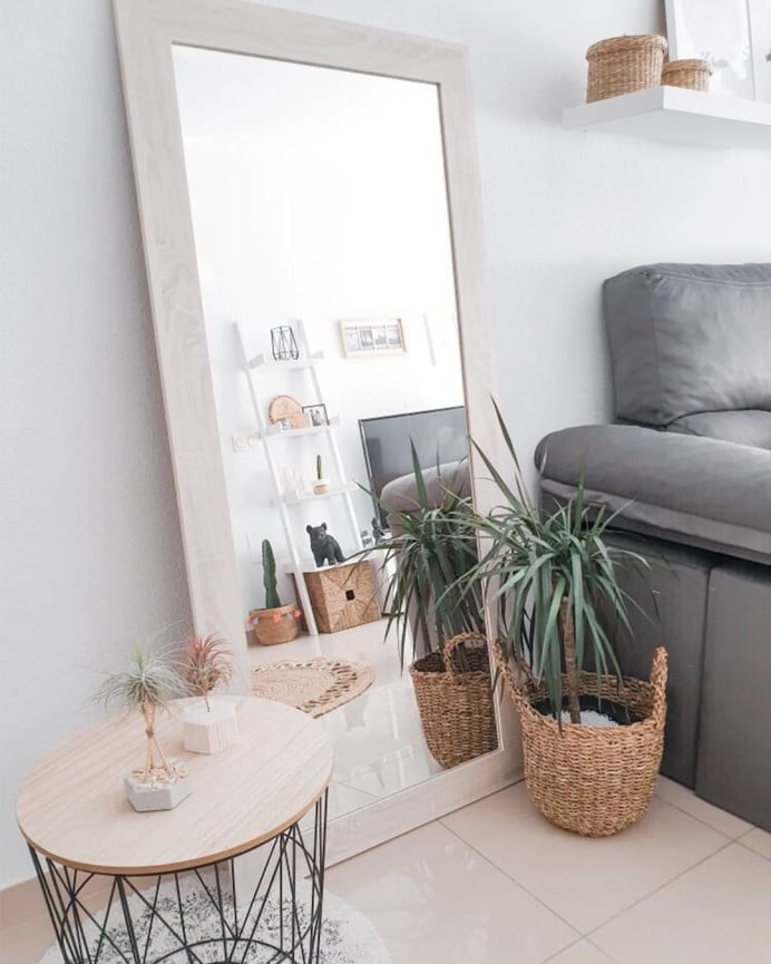 Deco Wood Espejo Efecto Madera Color Beige De 60x80cm