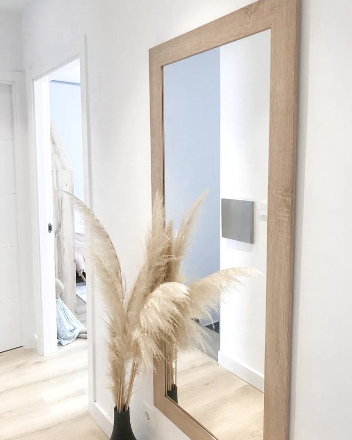 Deco Wood Espejo Efecto Madera Color Roble Oscuro De 60x80cm