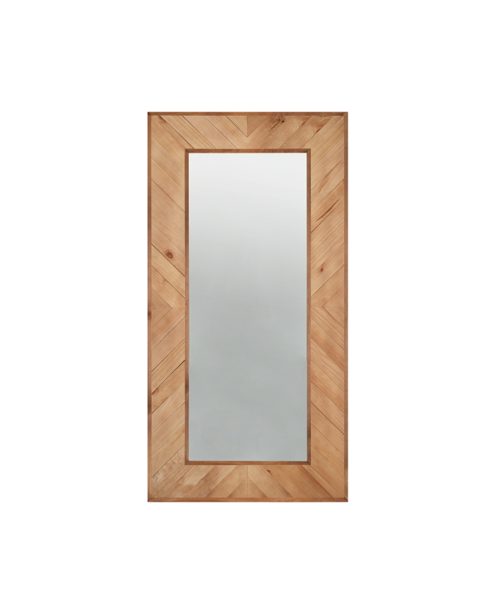 Deco wood Espejo efecto madera maciza en tono roble oscuro de 163x84cm