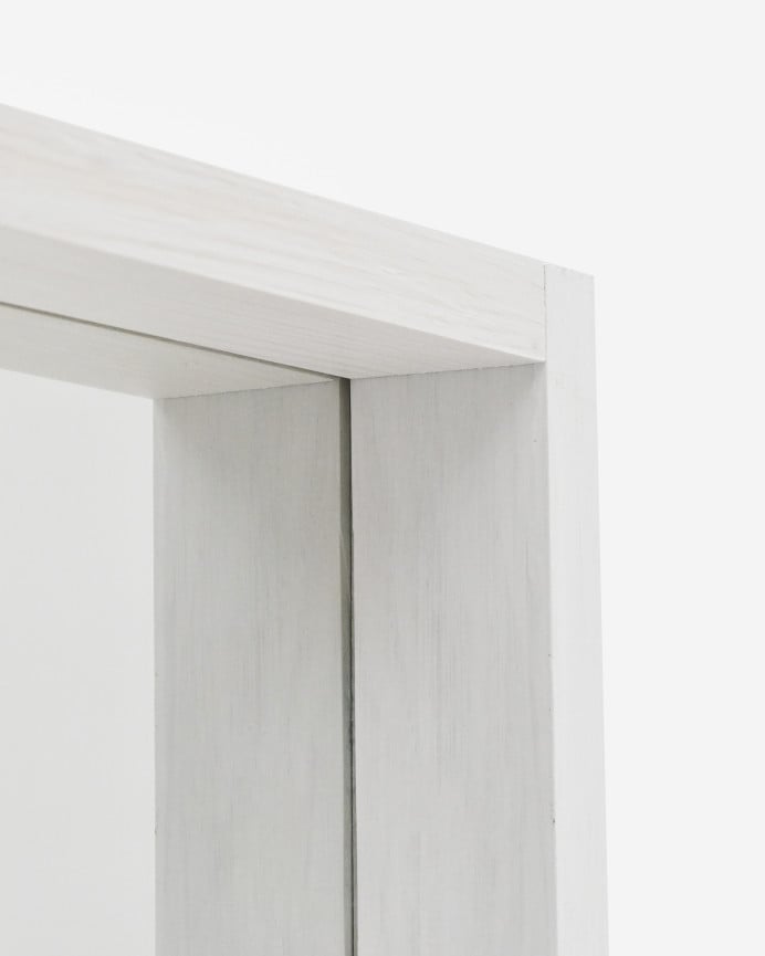 Deco Wood Espejo Efecto Madera Maciza Tono Blanco De 160x60cm