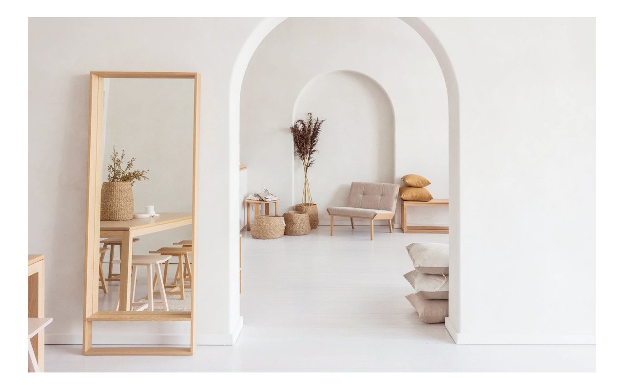 Deco Wood Espejo Efecto Madera Maciza Tono Natural De 160x60cm