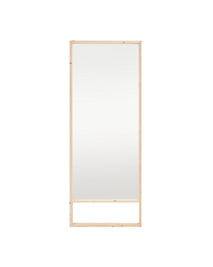 Deco wood Espejo efecto madera maciza tono natural de 160x60cm