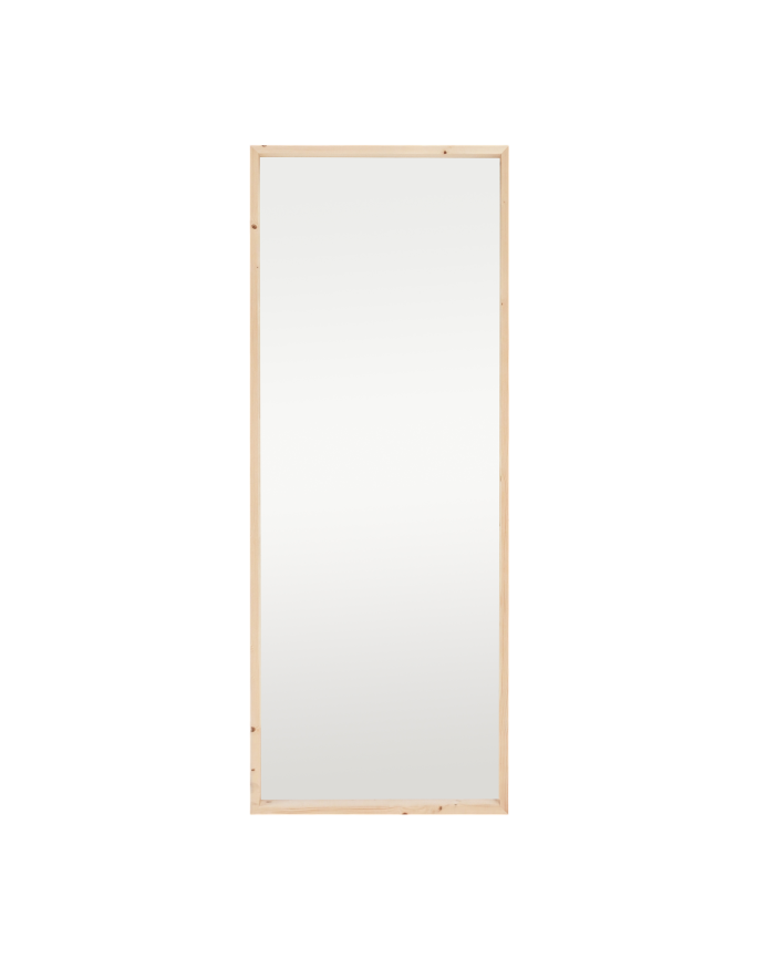 Deco wood Espejo efecto madera maciza tono natural de 160x60cm