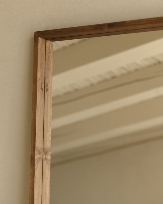 Deco Wood Espejo Efecto Madera Maciza Tono Roble Oscuro De 160x60cm