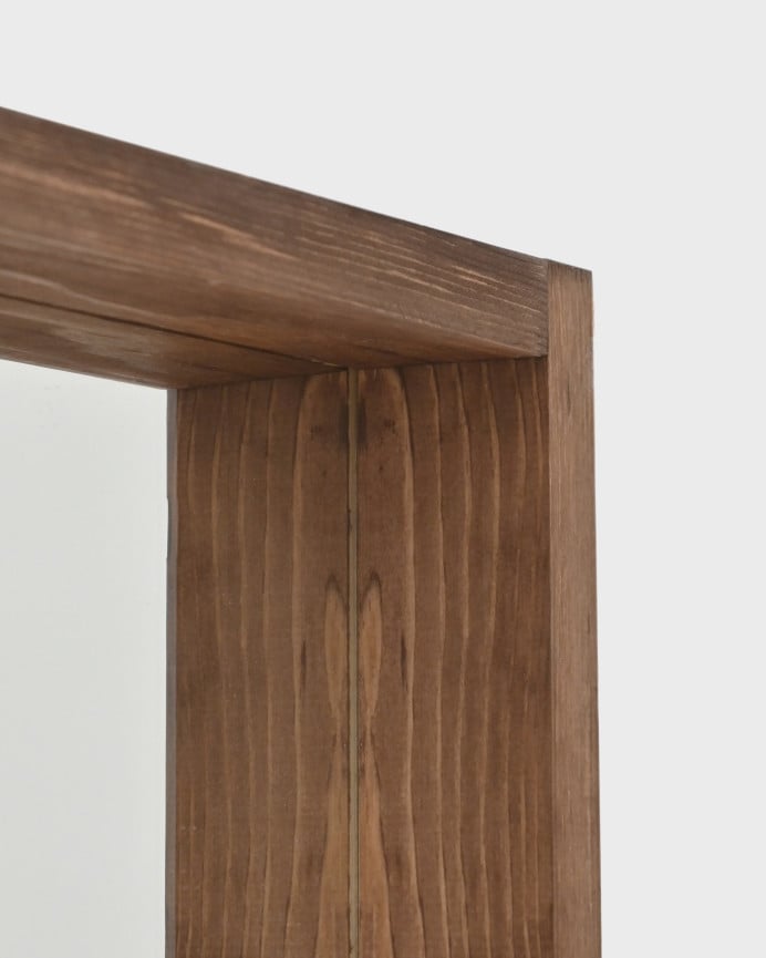 Deco Wood Espejo Efecto Madera Maciza Tono Roble Oscuro De 160x60cm