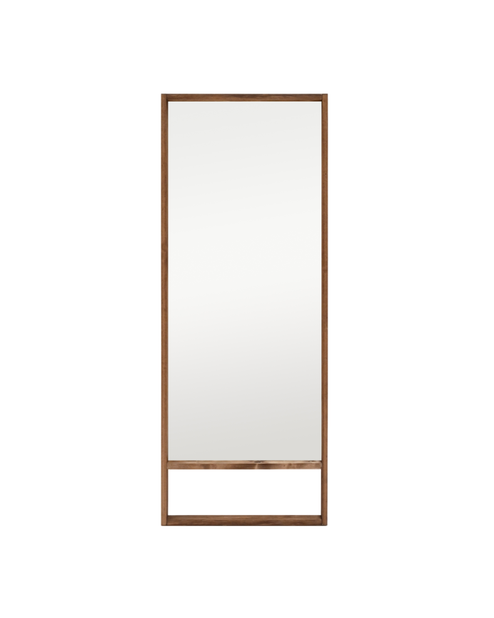 Deco wood Espejo efecto madera maciza tono roble oscuro de 160x60cm