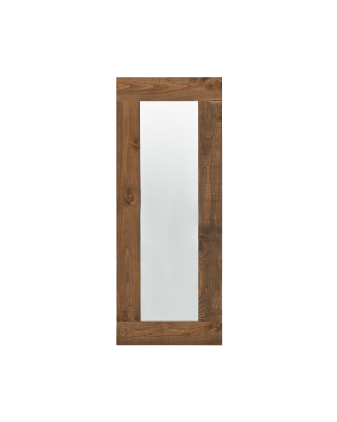 Deco wood Espejo efecto madera maciza tono roble oscuro de 165x65cm