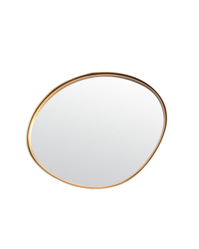 Deco wood Espejo hecho con metal en acabado dorado de 31x31x2 5cm