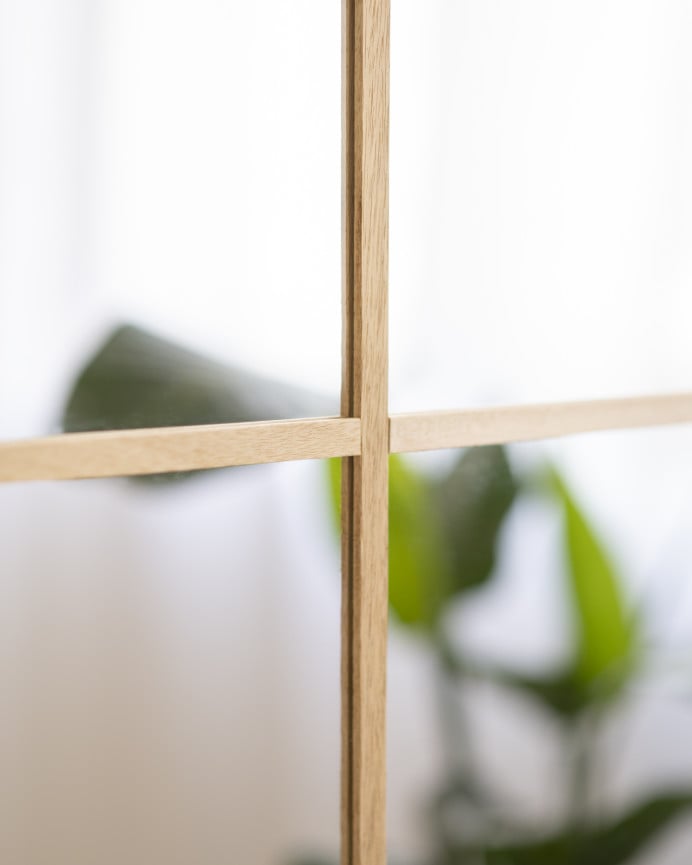 Deco Wood Espejo Rectangular De Pared Tipo Ventana Elaborado Con Madera De 90x60cm