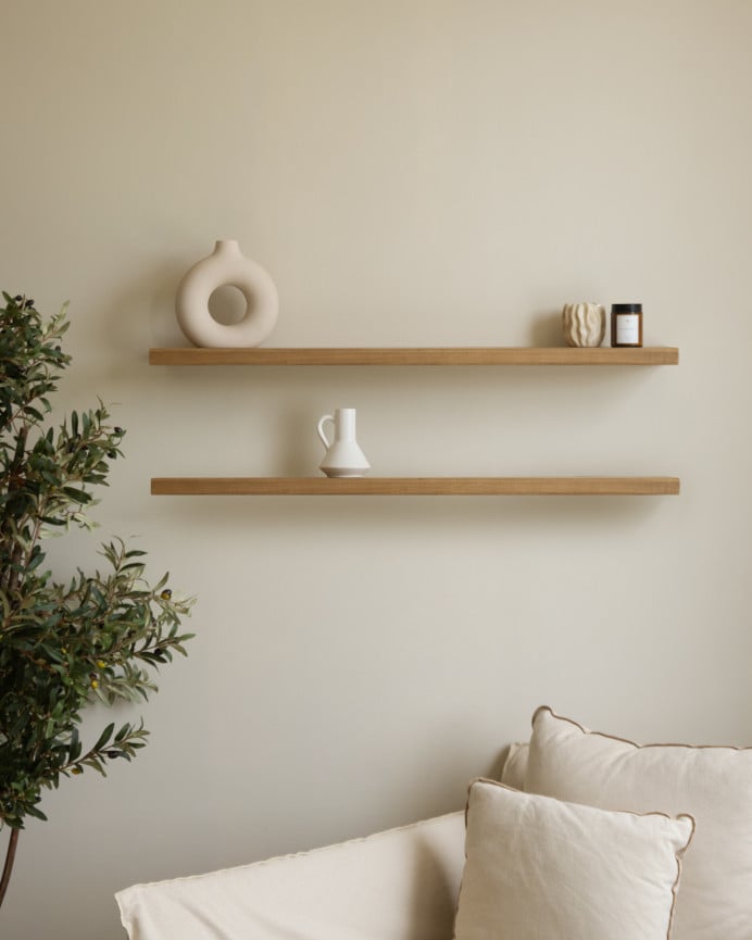 Deco Wood Estante De Madera Maciza De álamo En 60x19 5cm