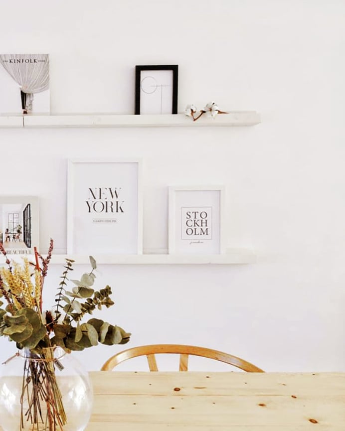 Deco Wood Estante De Madera Maciza Flotante Tono Blanco 50cm