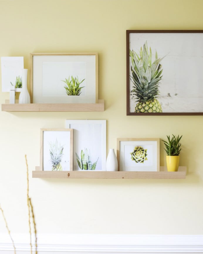 Deco Wood Estante De Madera Maciza Flotante Tono Natural 50cm