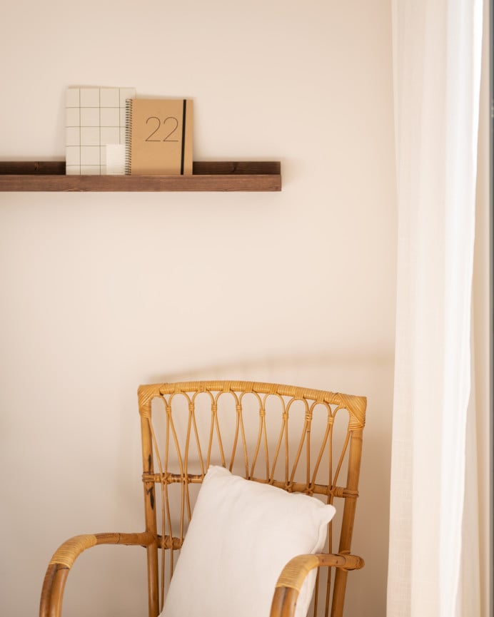 Deco Wood Estante De Madera Maciza Flotante Tono Nogal De 50cm