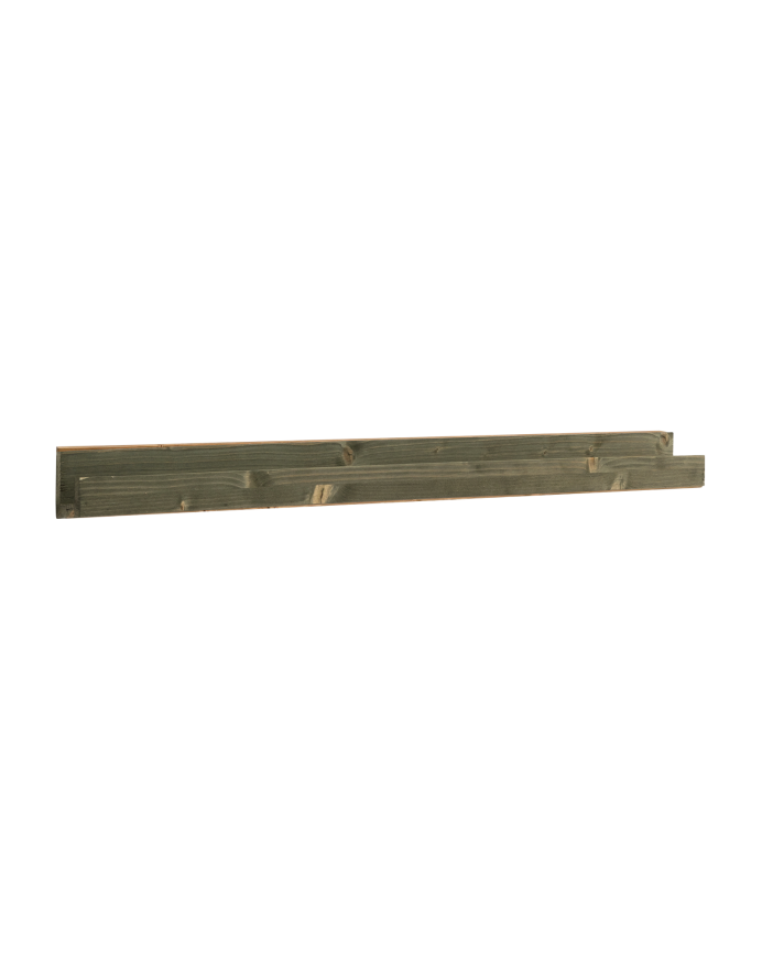 Deco wood Estante de madera maciza flotante tono verde 50cm