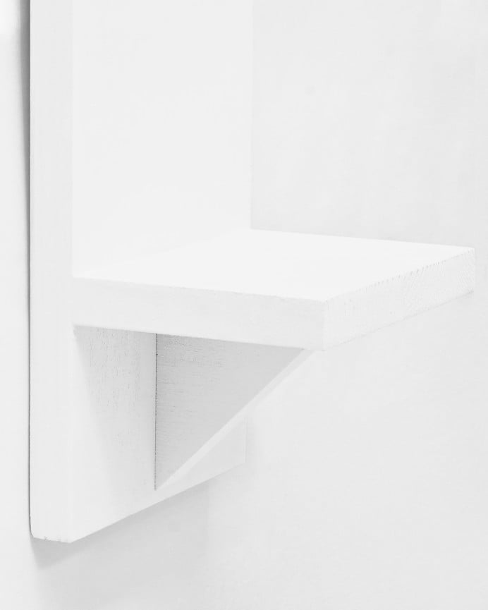 Deco Wood Estante De Madera Maciza Tono Blanco De 20x15cm
