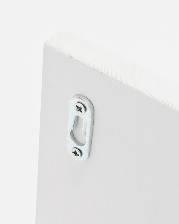 Deco Wood Estante De Madera Maciza Tono Blanco De 20x15cm