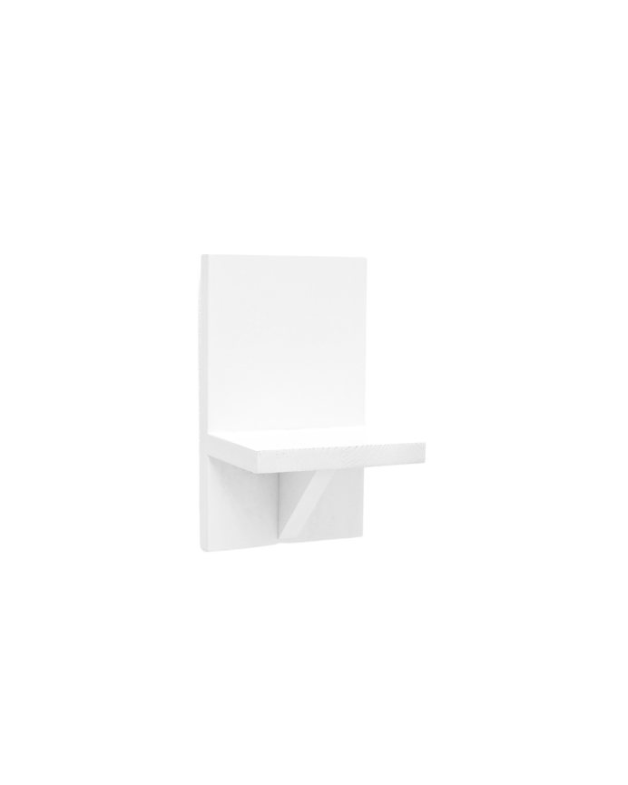 Deco wood Estante de madera maciza tono blanco de 20x15cm