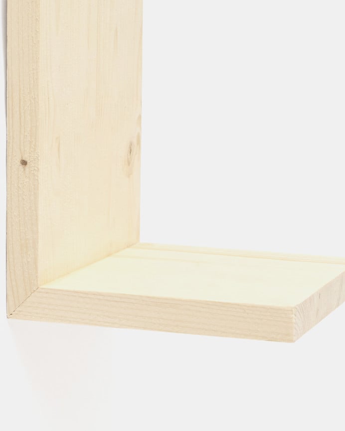 Deco Wood Estante De Madera Maciza Tono Natural De 20x15cm