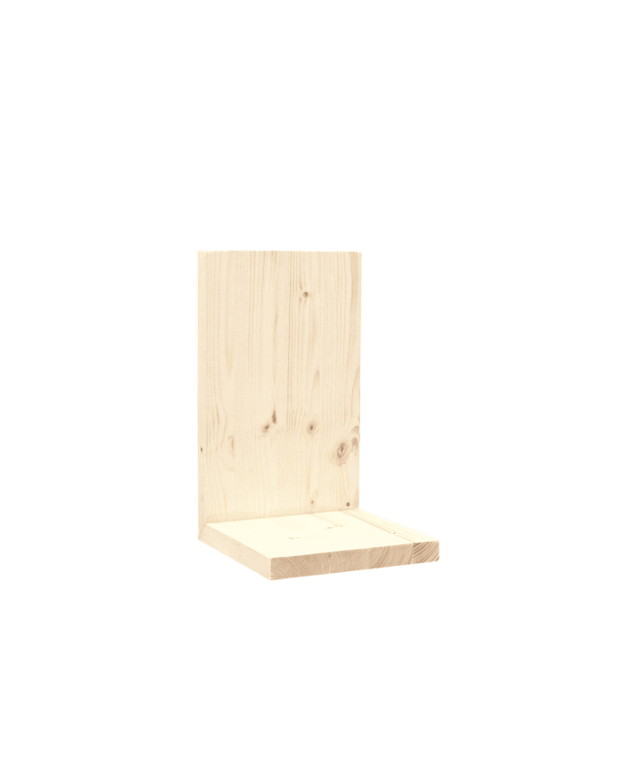 Deco wood Estante de madera maciza tono natural de 20x15cm