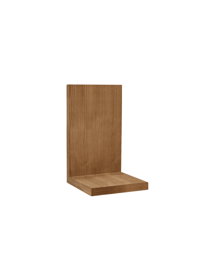 Deco wood Estante de madera maciza tono roble oscuro de 20x15cm