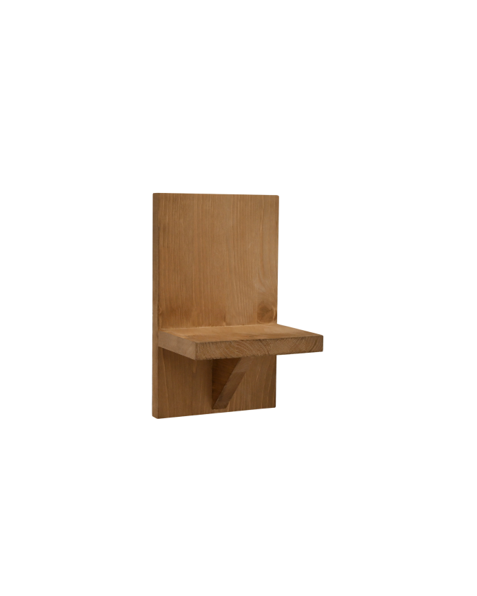 Deco wood Estante de madera maciza tono roble oscuro de 20x15cm