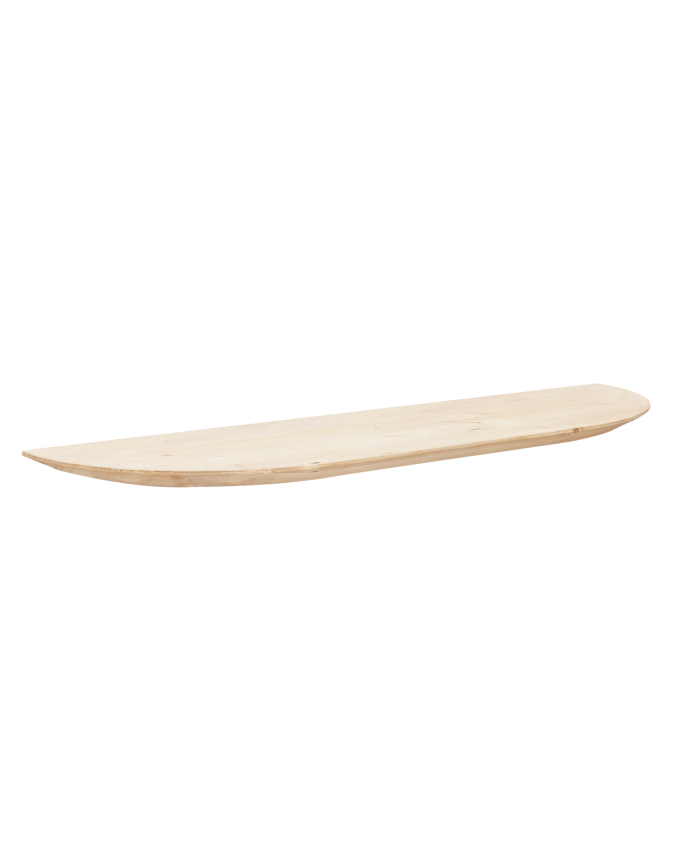 Deco wood Estante redondeado de madera maciza flotante tono natural 60cm