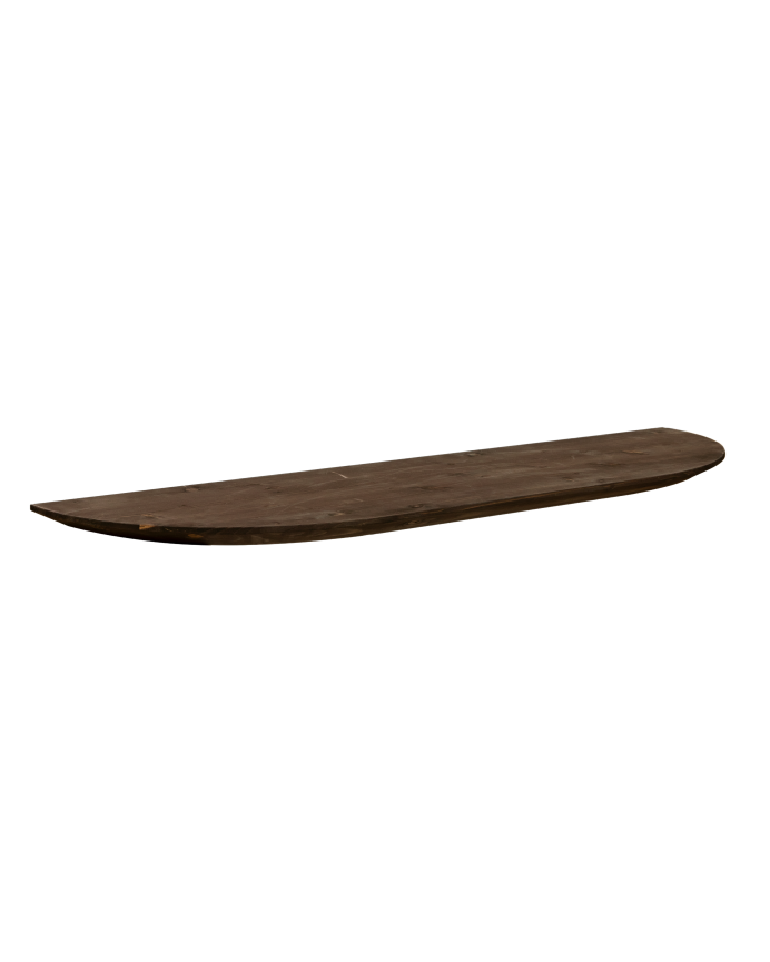 Deco wood Estante redondeado de madera maciza flotante tono nogal 60cm