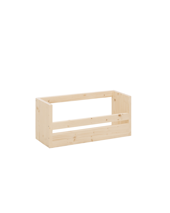 Deco wood Estante zapatero de madera maciza en tono natural de 53 5x25cm