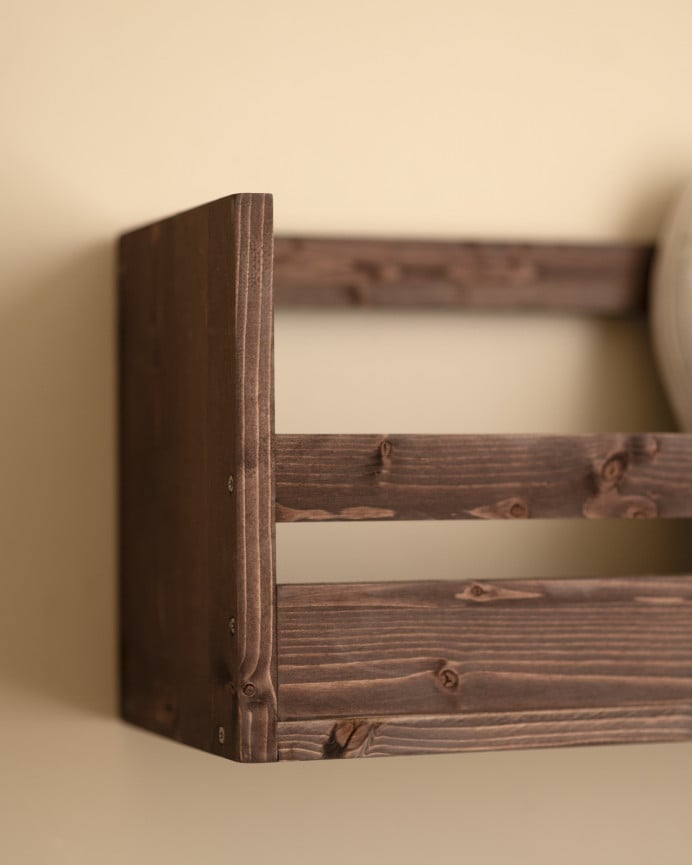 Deco Wood Estante Zapatero De Madera Maciza En Tono Nogal De 53 5x25cm