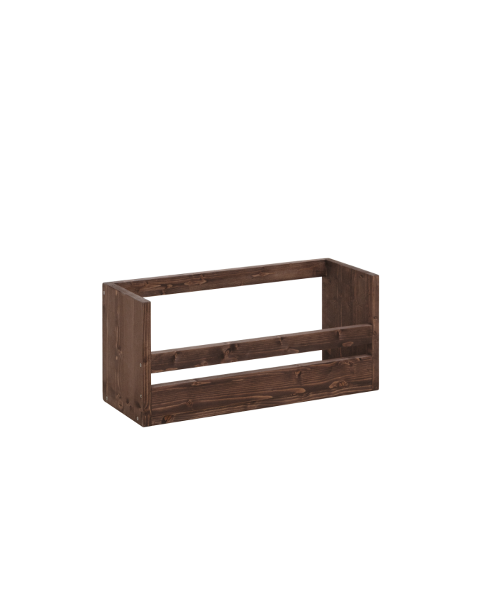 Deco wood Estante zapatero de madera maciza en tono nogal de 53 5x25cm