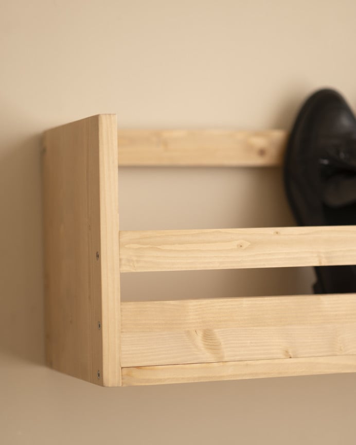 Deco Wood Estante Zapatero De Madera Maciza En Tono Roble Medio De 53 5x25cm