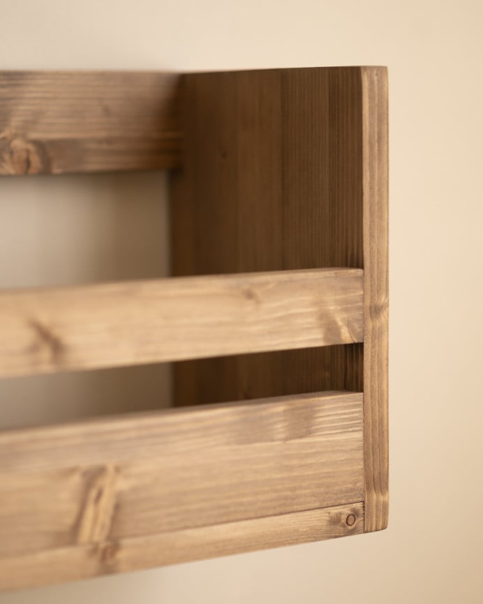 Deco Wood Estante Zapatero De Madera Maciza En Tono Roble Oscuro De 53 5x25cm