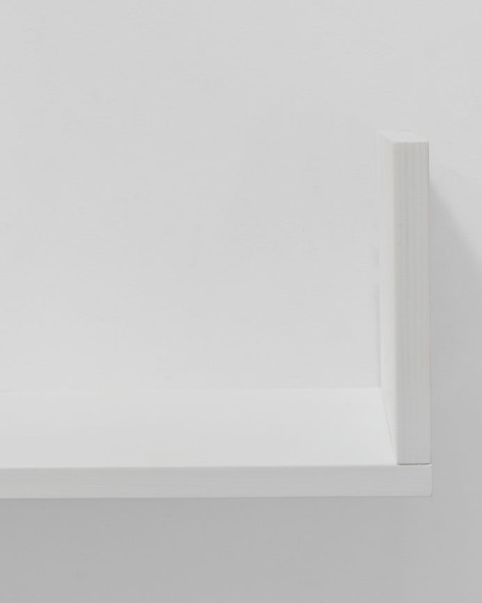 Deco Wood Estantería De Madera Maciza Flotante Acabado Blanco 60cm