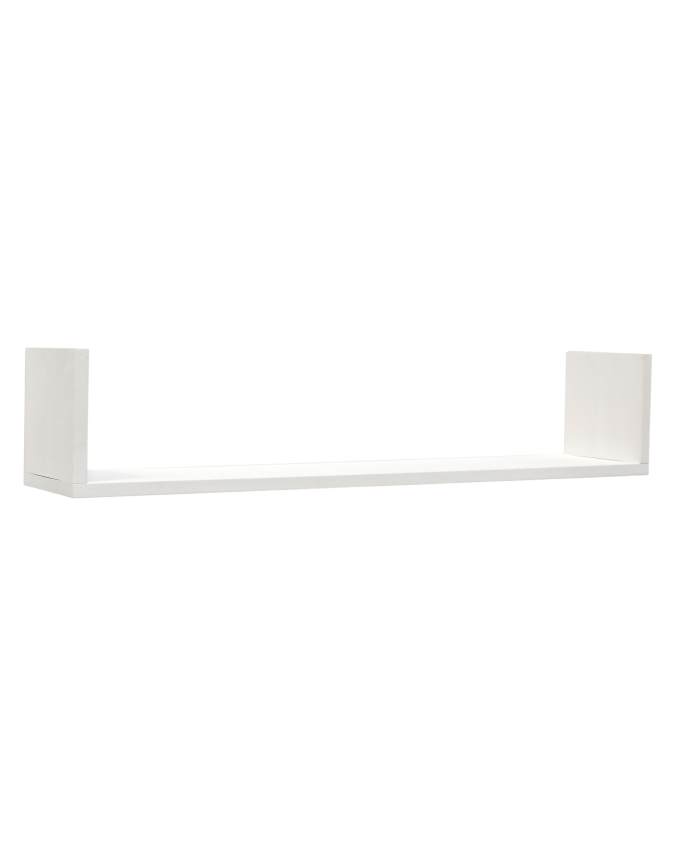 Deco wood Estantería de madera maciza flotante acabado blanco 60cm