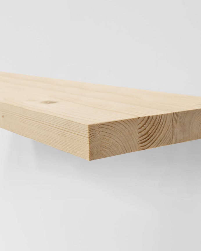 Deco Wood Estantería De Madera Maciza Flotante Acabado Natural 60cm