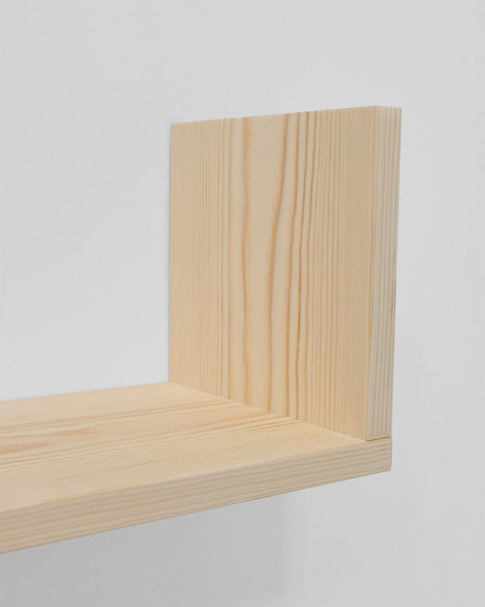 Deco Wood Estantería De Madera Maciza Flotante Acabado Natural 60cm