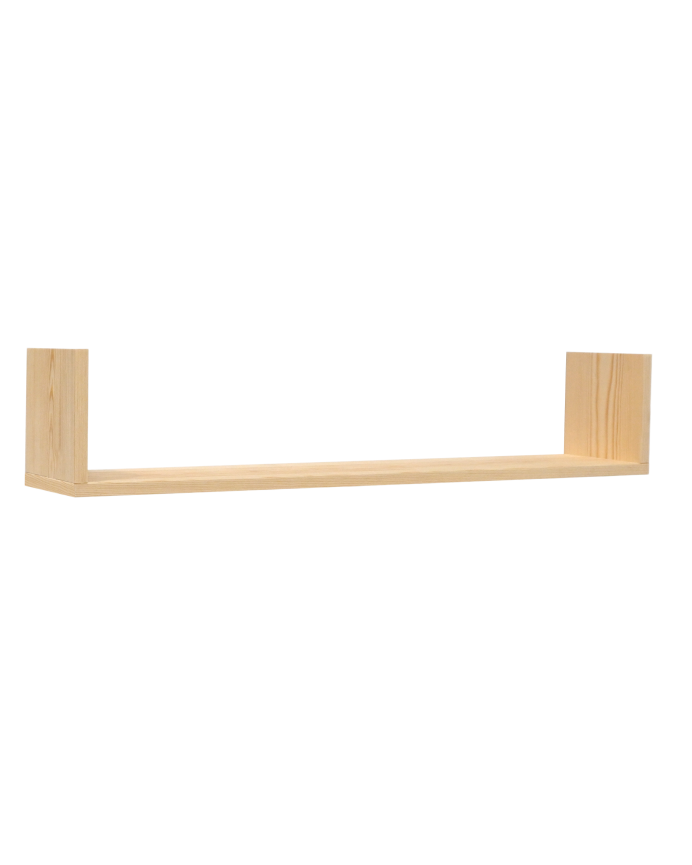 Deco wood Estantería de madera maciza flotante acabado natural 60cm
