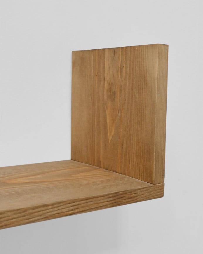 Deco Wood Estantería De Madera Maciza Flotante Acabado Roble Oscuro 60cm