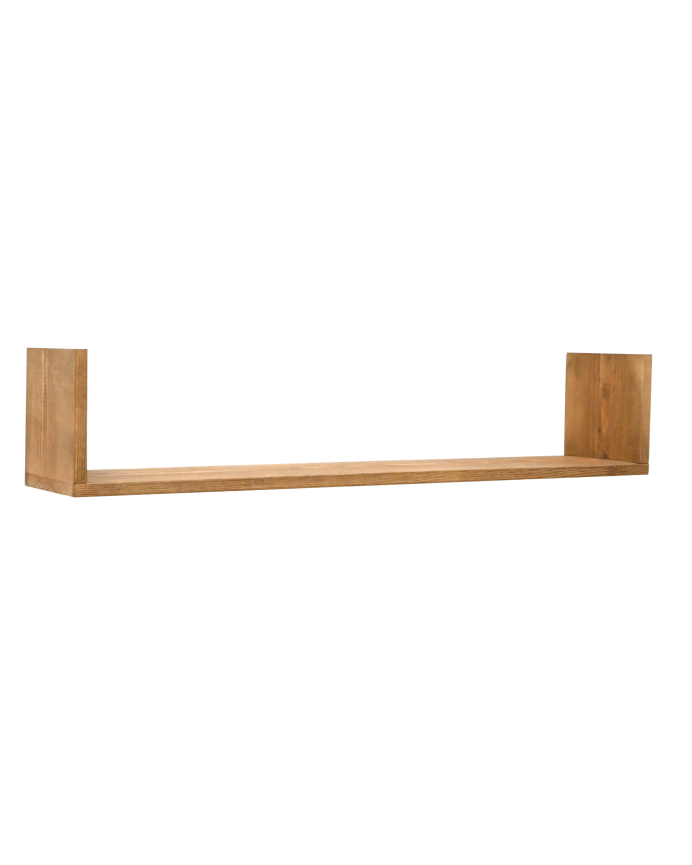 Deco wood Estantería de madera maciza flotante acabado roble oscuro 60cm