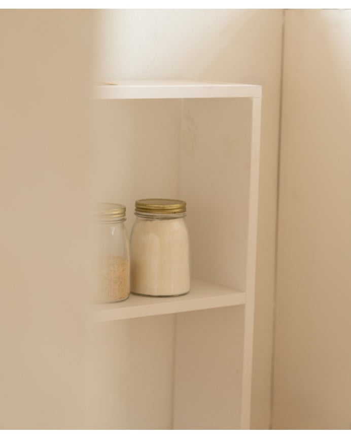 Deco Wood Estantería De Madera Maciza Tono Blanco Con 1 Estante