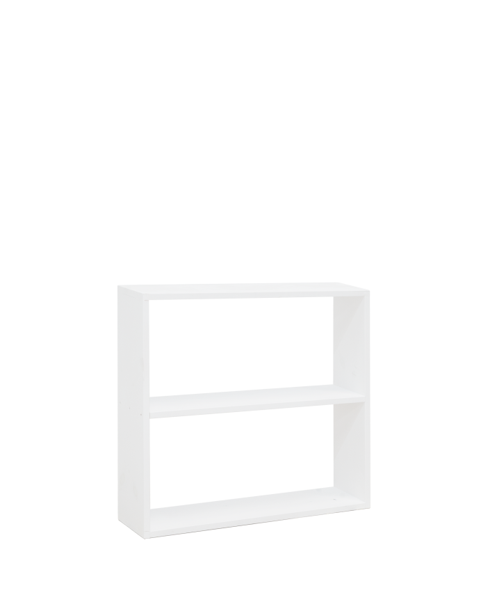 Deco wood Estantería de madera maciza tono blanco con 1 estante