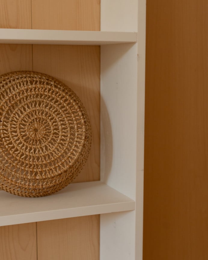 Deco Wood Estantería De Madera Maciza Tono Blanco Con 3 Estantes