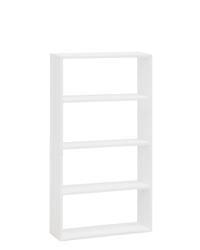 Deco Wood Estantería De Madera Maciza Tono Blanco Con 3 Estantes