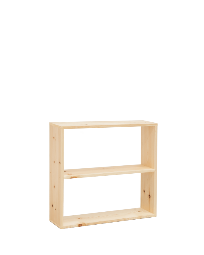 Deco wood Estantería de madera maciza tono natural con 1 estante