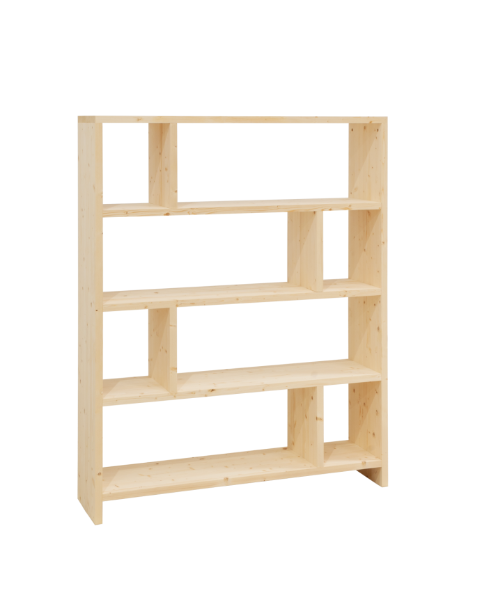 Deco wood Estanteria de madera maciza tono natural de 180x140cm