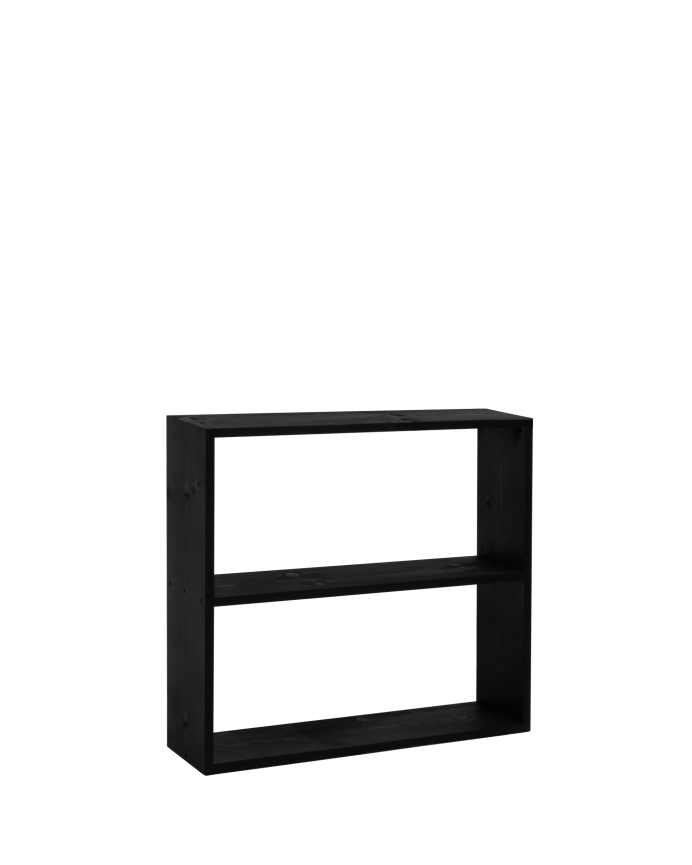 Deco wood Estantería de madera maciza tono negro con 1 estante