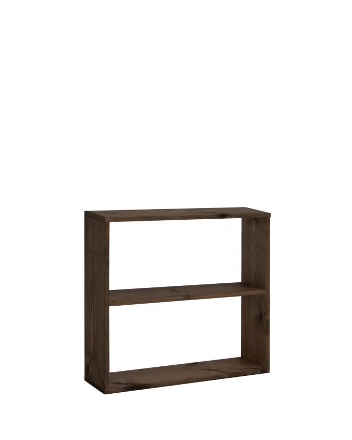 Deco wood Estantería de madera maciza tono nogal con 1 estante