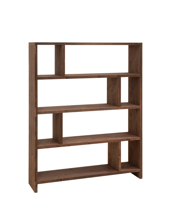 Deco wood Estanteria de madera maciza tono nogal de 180x140cm
