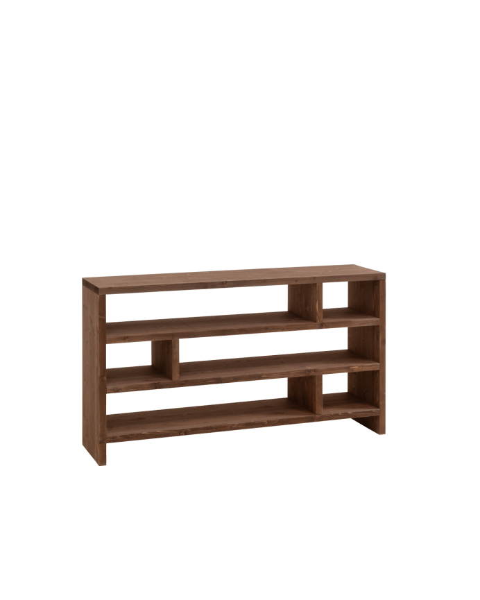 Deco wood Estanteria de madera maciza tono nogal de 80x140cm