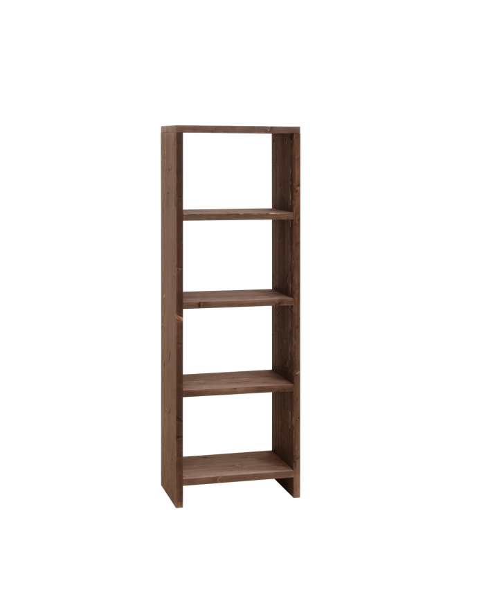 Deco Wood Estanteria De Madera Maciza Tono Nogal De 80x60cm